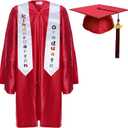 Newrara Kindergarten Graduation Cap and Gown Stole Package for Kids (24, Red)