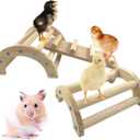 Chicken Perch Roosting Bar Jungle Gym Wooden Arch Bridge Platform Stand Ladder 3in1 Climbing Ramp Toys for Chick Hamsters Gerbils Mice Rodent and Small Animals