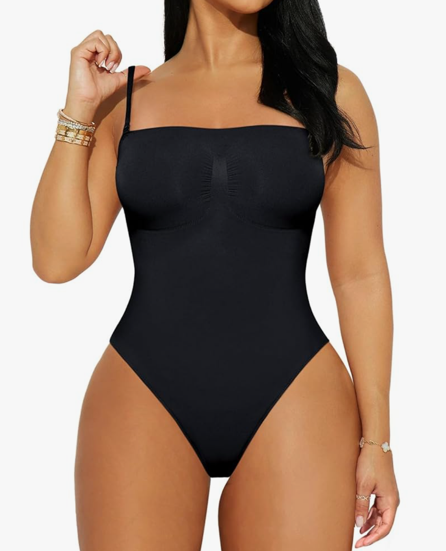 REORIA Shapewear Bodysuits for Women Tummy Control Seamless Body Shaper Sculpting Snatched Waist Butt Lifting Thigh Slimmer XS
