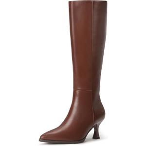 IDIFU Women's IN3 Knee High Tall Boots Pointed Toe Low Kitten Heel Long Fall Boot Side Zipper for Women Ladies Dress Dressy Fashion Small Heeled Boots