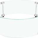 Apromise Fire Pit Wind Guard - 23" x 7" Fire Pit Glass Wind Guard for Round Fire Pit Table | 1/5-Inch Thickness Tempered Glass & Hard Aluminum Corner Brackets