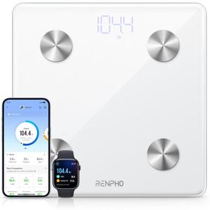 RENPHO Smart Scale for Body Weight, Digital Bathroom Scale BMI Weighing Bluetooth Body Fat Scale, Body Composition Monitor Health Analyzer with Smartphone App, 400 lbs - Elis 1