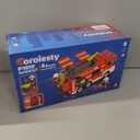 Large Fire Truck Toy with 2 Firefighters & Rescue Tools, Lights & Siren Sounds, Assemble & DIY Fire Rescue Truck Vehicle Toy for Boys Girls Christmas Birthday Gifts Kids Toys for 3 4 5 6 7 8 Years Old