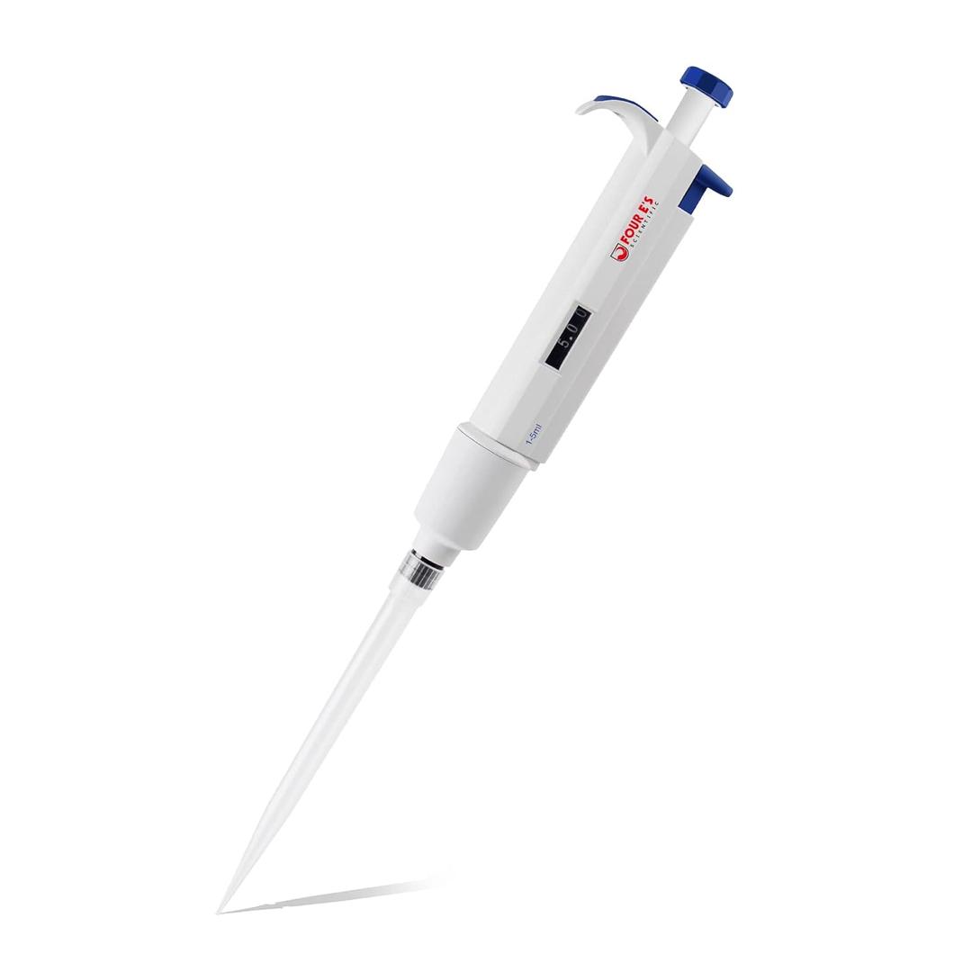 5 mL Adjustable Volume Pipette, 1-5 mL Lab Single Channel Micro Pipettor, Manual Liquid Micropipette for Laboratory Scientific School Home