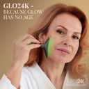 GLO24K Red Light Face & Neck Beauty Device 3-in-1 Facial Massager Tool with LED & Vibration for Skin Revitalization and Neck Firming
