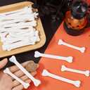 SUNNYCLUE 32Pcs Plastic Bones Decor Halloween Bone Ornaments Bulk White Beige Holiday Scary Simulative Skeleton Skulls Pendant Charm for Party Hanging Decoration Costume Cosplay DIY Crafts Supplies