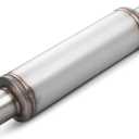 A-KARCK 2.25" Inlet Exhaust Resonator, 2.25" Inlet 2.25" Outlet 20" Overall Length Resonator Stainless Steel