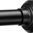 ENJOYBASICS Matte Black Shower Curtain Rod 30 to 52 Inches, Stainless Steel Adjustable Spring Tension Rods No Drill for Bathroom, Closet, Window, Room Divider, Never Rust, Non Slip
