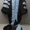 Wesiti Unisex Deluxe Doctoral Graduation Gown with Hood Side Tam Academic Faculty Regalia Robe (Size 51, Sky Blue)