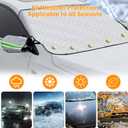 Car Windshield Snow Ice Cover, Magnetic Windshield Cover for Ice and Snow with Side Mirror and 5 Layers Protection, Windshield Sun Shade Foldable or Most Standard Cars, SUV