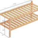 Dranixly Shoe Rack, 2-Tier Bamboo Stackable Shelf Storage Organizer, Stand for Closet, Entryway, Hallway, Bathroom and Living RoomNatural