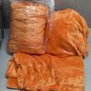 BEDELITE Flannel Sheets Queen Size Burnt Orange - Super Soft Fall Fleece Sheets Set Fluffy Extra Plush, 4 Piece(Include Fitted Sheet, Flat Sheet, 2 Pillowcases)