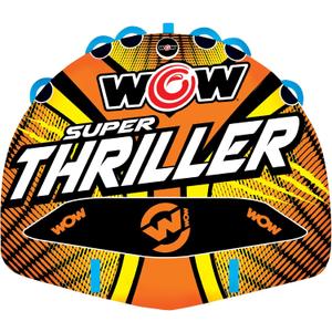 WOW Sports Thriller Towable Deck Tube for Boating Adults, Tubing Boat Inflatable for Water Sports (3 person)