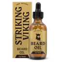 Striking Viking Beard Oil for Men - 2 Fl Oz, Citrus Scent - Naturally Derived Conditioner with Almond, Tea Tree, Argan & Jojoba Oil for Beard Growth, Softening & Moisturizing (2 Fl Oz (Pack of 1))