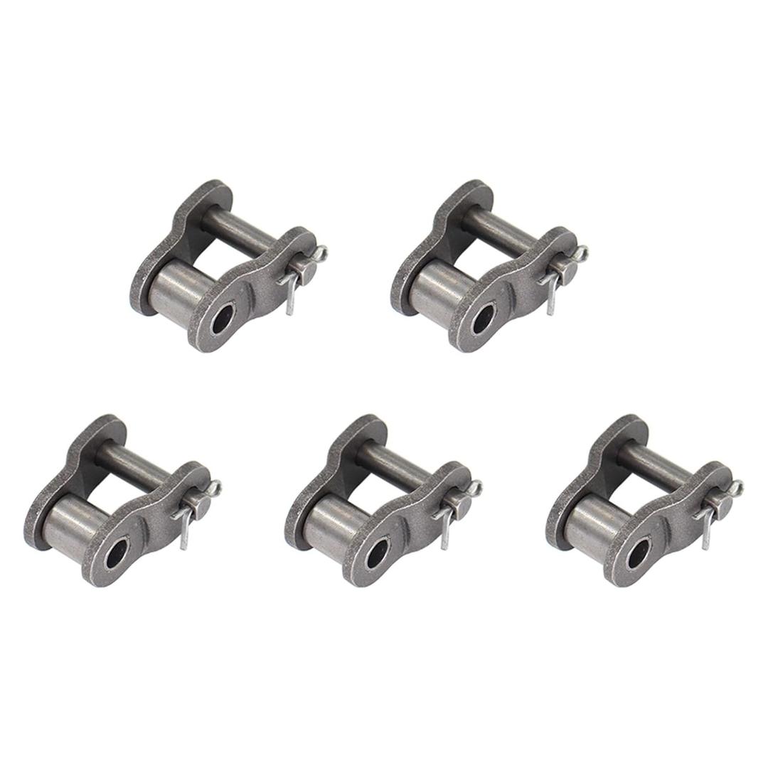 5PCS Roller Chain Offset Half Link #40, 1/2 Inch Pitch Carbon Steel Crank Link, Standard Chain End Connector Split Links for 08A Chain