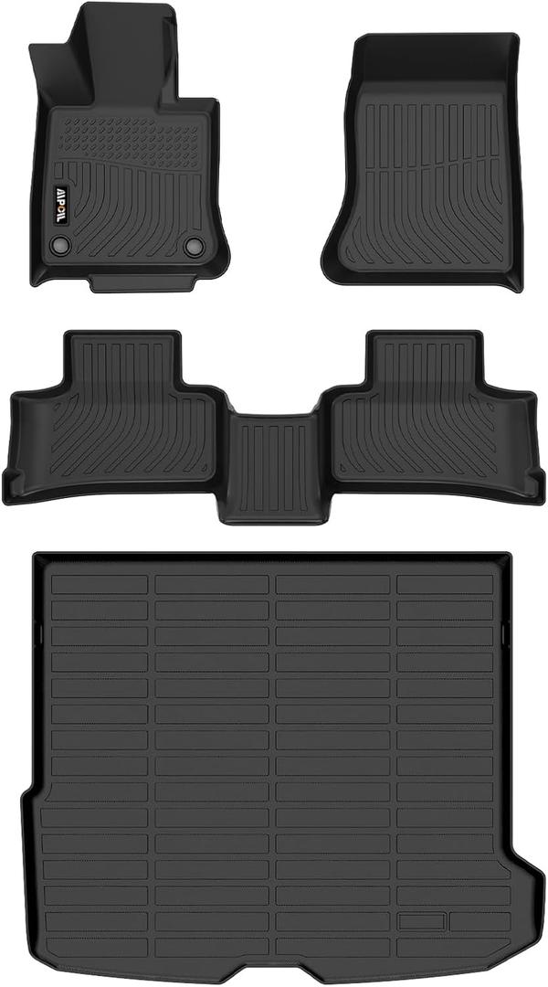AIPOIL® Floor Mats & Cargo Liner Set for 2023-2025 2026 Mercedes Benz GLC 300 / GLC 43 AMG/GLC 63 AMG(Not for Coupe & PHEV) All Weather Protection TPE Anti-Slip Automotive Full Set Custom Car Mats