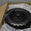 Upgraded 16" Flat Free Wheelbarrow Wheels and Tires, 4.80/4.00-8 Solid Tires with 5/8" & 3/4" Bearings,14"-16" Universal Fit Wheelbarrow Wheels for Wheelbarrows/Garden Trailer