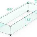 Skyflame Linear Fire Pit Wind Guard 40.5" x 12.5" Thick Tempered Glass Firepit Screen/Clear Shields for Propane Fire Pit Table
