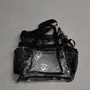 MAY TREE Clear Bag for Stadium Events 12×6×12 Clear Tote Lunch Bag with Reinforced Strap for Work, Concert and Sports, Black