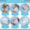 Hollowfly 30 Sets Snow Globe Picture Frame Craft Kit DIY Christmas Photo Frame Snowglobe Craft Photo Ornament Bulk with Snowflakes and Artificial Snow for Xmas Winter Party Decor Supply Gift(Snowman)