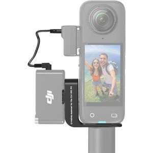 CYNOVA Mount for Insta360 X4 Accessories, Insta 360 X4 Cold Shoe Compatible with Insta360 X4 / X3 for DJI Mic2 Microphone Holderwith 3.5mm Audio Cable, black