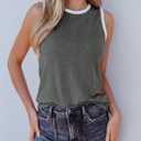 EVALESS Tank Tops for Women 2026 Spring Summer Outfits Cute Polka Dots Sleeveless Tops Loose Fit Shirts (Gray, S)