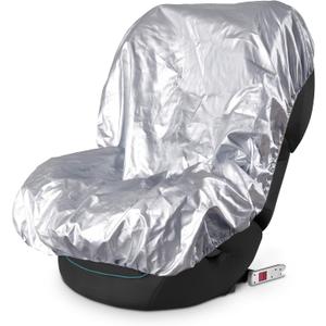 EcoNour Baby Car Seat Sun Shade Cover | Infant Carseat Heat Protector Keeps Toddler Seat at a Cool Temperature | Reflective car seat Sunshade Blocks Out Heat | Baby Travel Accessories (Silver)