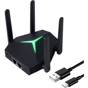 AC1200 WiFi Extender Signal Booster for Home Long Range, Dual Band 5GHz/2.4GHz WiFi Repeater with USB-C, WiFi Range Extender with 3 Modes & 2 Ethernet Ports Cover up to 12000 Sq.ft (Black)