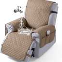 VANSOFY 100% Waterproof Recliner Chair Cover, Recliner Cover with Non-Slip Granule, Washable Reclining Chair with Pocket Furniture Protector for Kids, Pets(Light Brown, 20")