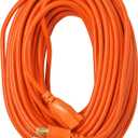 Southwire Extension Cord - Light Duty Outdoor Power Cable for Landscaping & Yard Tools - Flexible SJTW Vinyl Jacket with Molded Plug & Orange Finish - 100 Foot