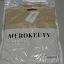 MEROKEETY Womens Fall Cable Knit Sweaters 2025 Long Lantern Sleeve Crewneck Chunky Loose Pullover Tops Winter Clothes (Beige, M)