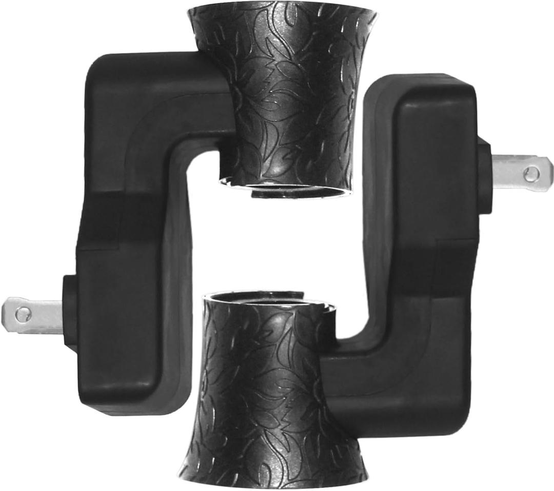 Earffloz Polarized Plug in Diffuser Compatible with Bath and Body Works Refill Replacement of WallFlower or DIY Wall Plug Air Freshener with Essential Oil ETL EMC CE Certificated (2 Black Plugs)