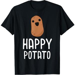 Happy Potato - Kawaii Potato Shirt, Funny Gift Vegetable T-Shirt Kids Size M
