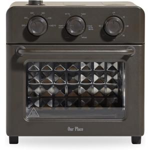 Our Place Wonder Oven | 6-in-1 Stainless Steel Air Fryer Toaster Oven Combo with Basket, Rack, Pan & Tray | Compact 13 QT Countertop Capacity - Toast, Roast, Bake, Reheat, Broil & Steam | Char, 12.7 Quarts