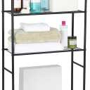 PeacefulHues 3Tier Over the Toilet Storage, Metal Bathroom Shelve, Over Toilet Bathroom Organizer Storage Rack, Space Saver Freestanding Shelf for Restroom Laundry Balcony Room