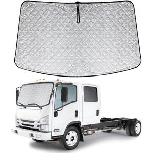 6-Layer Sun Shade Windshield Compatible with 2006-2024 Isuzu NPR Pickup Truck Sun Visor Foldable Window Cover for Front Window Privacy&Sun Protection