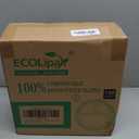 ECOLipak 150 Pack Compostable 3 Compartment Plates, 10 inch Heavy-Duty Disposable Biodegradable Sugarcane Bagasse Paper Plates for Party Dinner