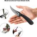 Tactical Everyday Carry Pocket Knife Fixed Blade Knife EDC Hunting for Camping, Hiking, Hunting, Wilderness survival with Nylon Bag (Black handle)