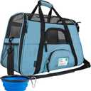 PetAmi Airline Approved Pet Carrier for Cat, Soft Sided Dog Carrier for Small Dogs, Cat Travel Supplies Accessories for Indoor Cats, Ventilated Pet Carrying Bag Medium Large Kitten Puppy, Small Blue (Small - 17"L x 10.2"W x 11.2"H)