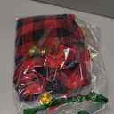 Aneco 4 Pack Big Christmas Buffalo Plaid Drawstring Gift Bags Red and Black Plaid Cotton Christmas Gift Bag Fabric for Xmas Game Party Supplies Santa Claus Backpacks, Extra Large Size 31.5 x 21.7 Inch