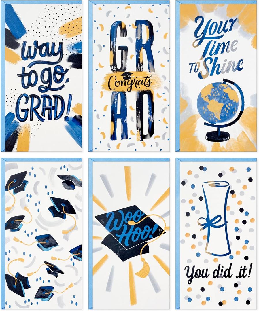Hallmark Graduation Money Holders or Gift Card Holders Bulk Assortment, You Did It (36 Cards and Envelopes, 6 Designs)