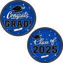 Gatherfun Graduation Party Dinnerware Blue Disposable Paper Plates for Congrats Grad Party Decorations, Serve 80