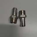 304 Stainless Steel Hose Barb Fitting 1" Hose Barb to 1" NPT Male, For Water, Fuel, Home Brew Pipe Fittings, Pack of 2