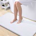 OLANLY Bathroom Rugs 45x27, Extra Soft Absorbent Chenille Bath Rugs, Rubber Backing Quick Dry, Machine Washable Bath Mats for Bathroom Floor, Tub and Shower, Home Decor Accessories, White