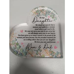 Message To Daughter Heart Plaque