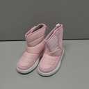 Child Winter Solid Color Snow Boots For Boys Girls Non-Slip Warm Boots With Wool Thickening Stylish Toddler Shoes, Pink, Size 25