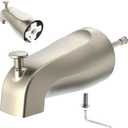 Gold Hao The Bathroom Universal Slip-On Tub Spout with Diverter - 5" Bathtub Faucet with Diverter, Easy to Install & Save Water Leaks in Minutes, Fit 5/8" Copper Pipe (Brushed Nickel)