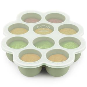 KeaBabies Silicone Food Freezer Trays with Lid, 2oz x 10 Pods Baby Food Storage Containers, Easy Puree Meal Prep, Breast Milk Silicone Freezer Molds, Dishwasher, Microwave Safe, BPAFree (Sage)