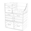 CQ Acrylic Makeup Organizer, Bathroom Organizers and Storage With 8 Drawers for Vanity Skincare Countertop Desk, Clear Cosmetic Display Case for Lipstick, Brush, Lotions, Eyeshadow, Nail Polish and Jewelry