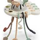 GOPO TOYS Baby Airplane Toys  Montessori Silicone Pull String Fidget for Babies 18 Months+  Travel Toy for Plane, Car, and Stroller  Teether & Sensory Play